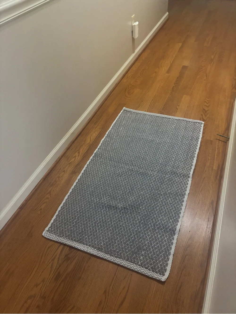 Soft Gray Textured Runner - Neutral Home Bath Accent